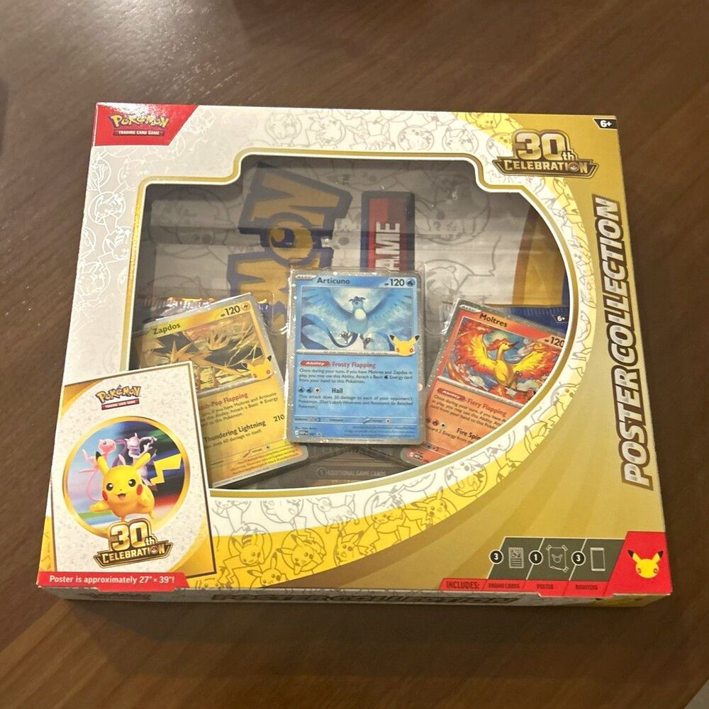 Pokémon TCG 30th Celebration Poster Collection Box 60 Cards Promo Booster 2024